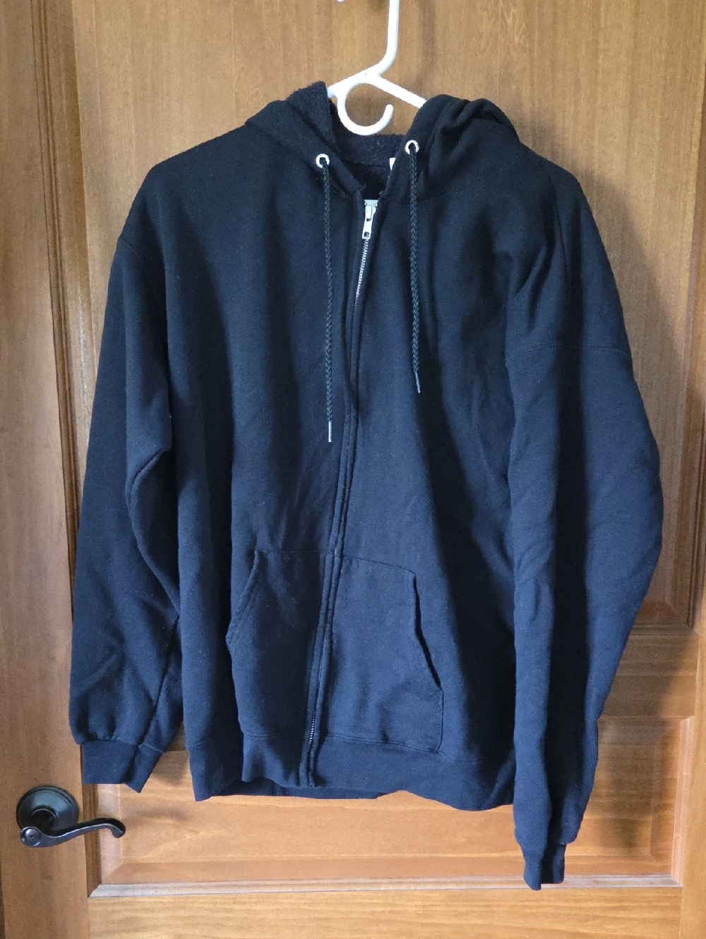 Lot Of 2 Mens Hanes Black Zip Up Hoodies Size Large